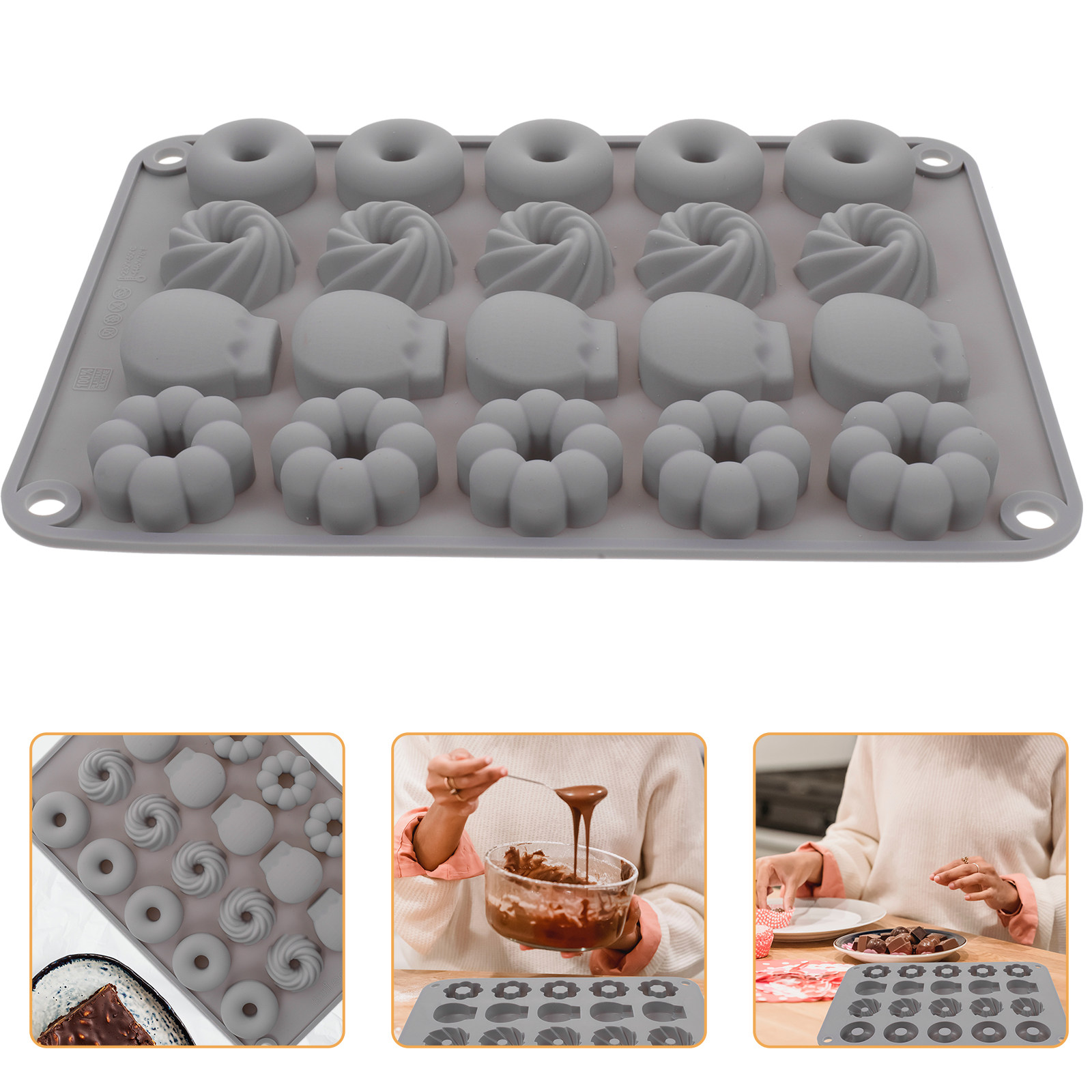 Donut Mold Silicone - Molde de Silicone para Mini Donuts,