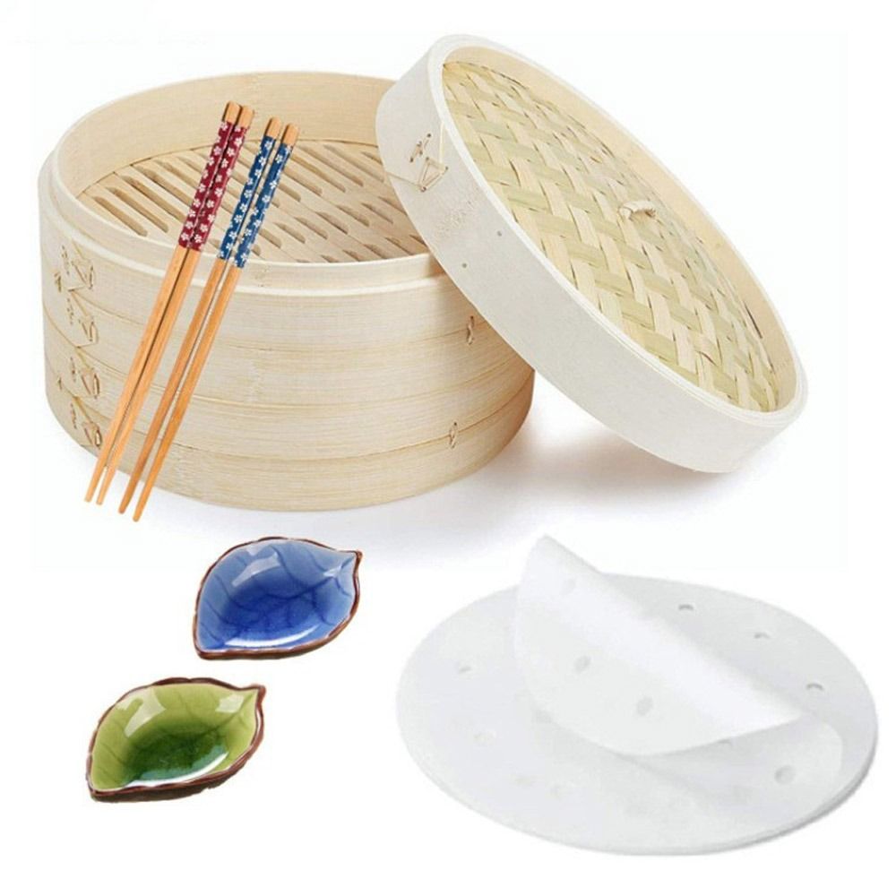 Cesta De Vapor De Bambu Com Ta - Bao Steamer Bamboo avaliação e preço